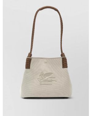 Etro Small Cotton Shoulder Bag - White
