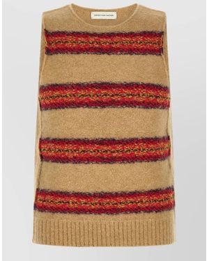 Dries Van Noten Striped Sleeveless Crewneck Knit Vest - Multicolour