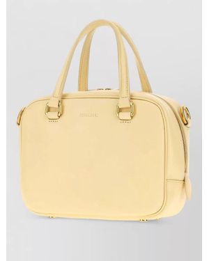 Jil Sander Market Tote Shearling Leather Tote Bag - Natural