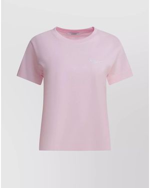Givenchy Logo Print Cotton Crew Neck T-Shirt - Pink