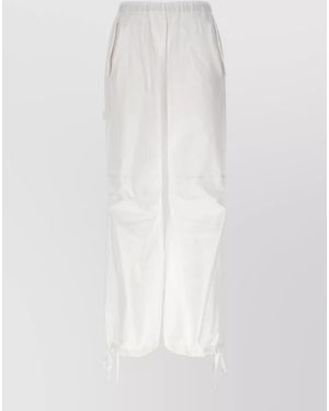 Nude Cotton Cargo Pants - White