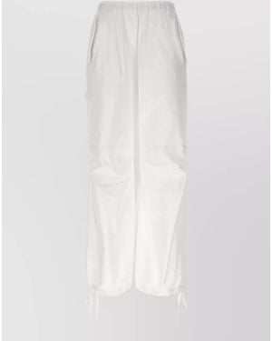 Nude Cotton Cargo Track Pants - White