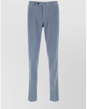 PT Torino Stretch Modal Blend Pant With Practical Pockets - Blue