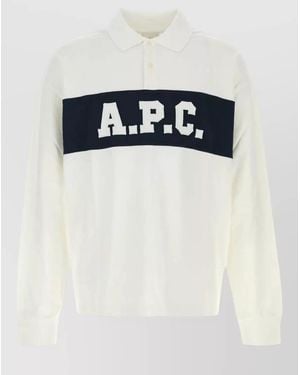A.P.C. Oversize Alexis Polo Shirt Contrasting Panel - Black