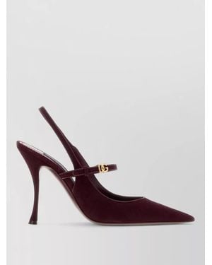 Dolce & Gabbana Suede Slingback Court Shoes - Purple