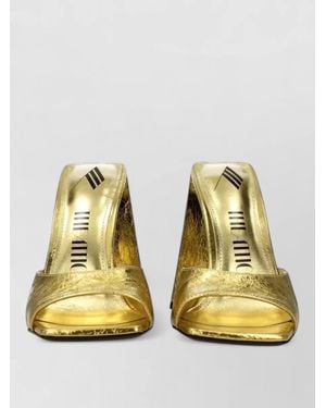 The Attico Leather Heeled Mules - Metallic