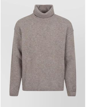 C.P. Company Merino Extrafine Turtleneck Knit Sweater - Gray