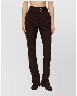 Sportmax Straight Leg Silk Nylon Blend Pants - Black