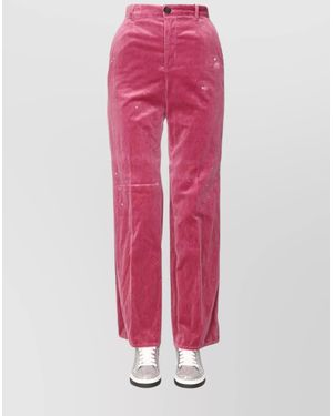 DSquared² Sequin Velvet Pants Belt Loops - Pink