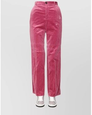 DSquared² High-Rise Straight-Leg Trousers - Pink