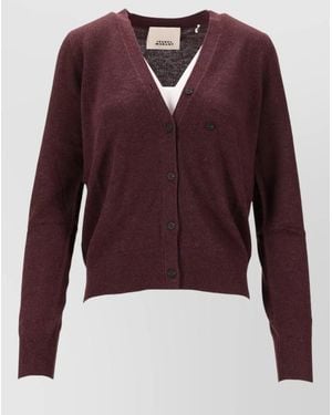 Isabel Marant Carline V Neck Cardigan Long Sleeves - Red