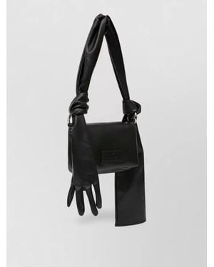 MM6 by Maison Margiela Glove Leather Crossbody Belt Bag - Black
