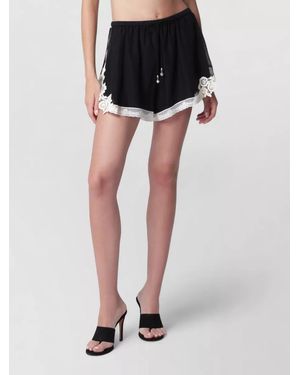 Zimmermann Relaxed Lace Embroidered Lounge Underwear Set - Black