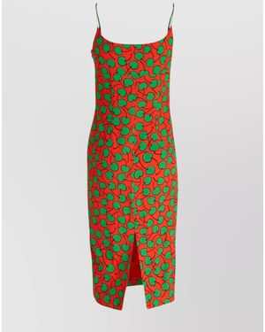 Moschino Cherry Print Midi Dress - Red