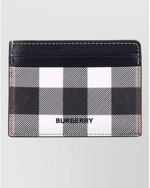 Burberry Rectangular Checkered Pattern Keyring And Keychain - Metallic