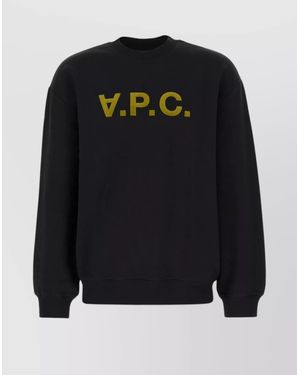 A.P.C. Oversized Logo-Print Cotton Sweatshirt - Black