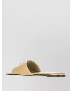 Tory Burch Leather Eleanor Slippers Embellished Detail - Metallic