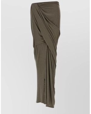 Entire studios Dia Draped Maxi Skirt Side Slit - Green