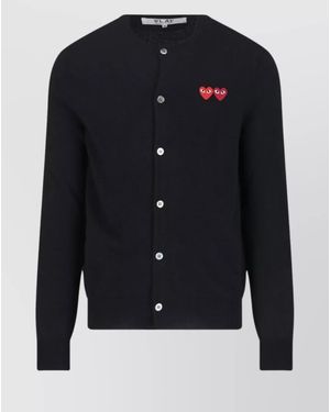 COMME DES GARÇONS PLAY Long Sleeve Crew Neck Top Design - Blue