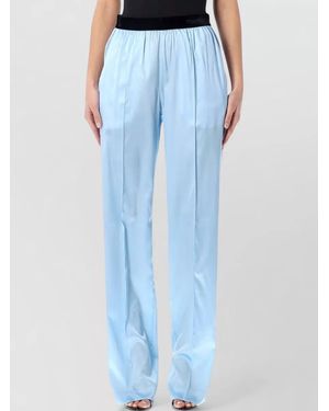 Tom Ford Silk Wide-Leg Trousers - Blue
