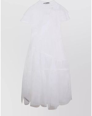 Simone Rocha Silk Sheer Midi Dress - White