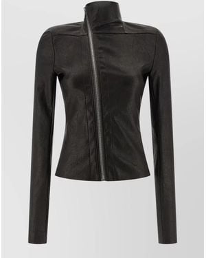 Rick Owens Gary Fitted Silhouette Long Sleeve Coat - Black