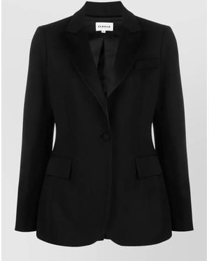 P.A.R.O.S.H. Tailored Jacket Notch Lapels Chest Welt Pocket - Black