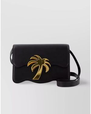 Palm Angels Bridge Leather Shoulder Bag - Blue