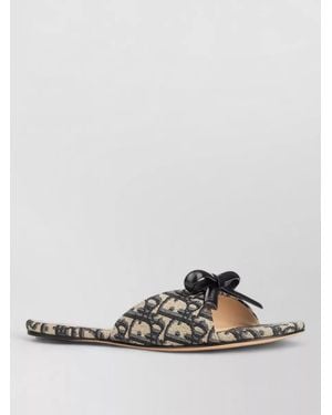 Dior Slides Flat Sole Bow Detail Pattern - Multicolor