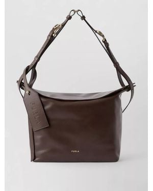 Furla Ginevra Medium Shoulder Bag Adjustable Strap - Brown