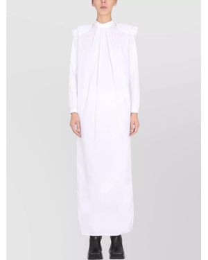Raf Simons Shirt Dress Featuring Padded Shoulders And Crossbar - White