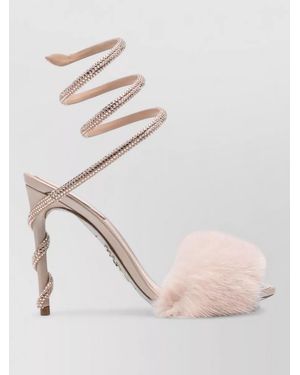 Rene Caovilla Silk Satin Jewelled Sandals - Pink