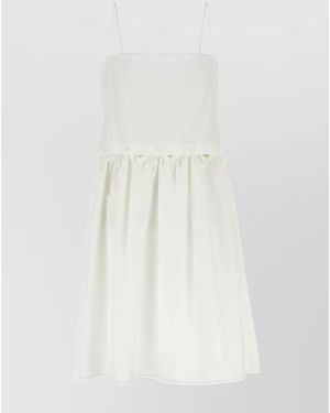 Miu Miu Cotton Linen Mini Dress - White