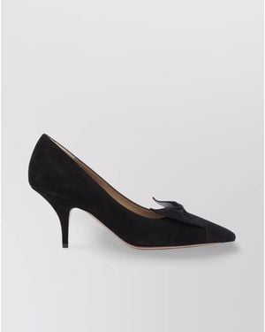 Ferragamo Leather Court Shoes - Black