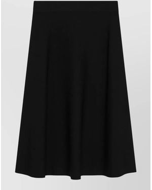 Max Mara Flared Skirt Smooth Texture Design - Black