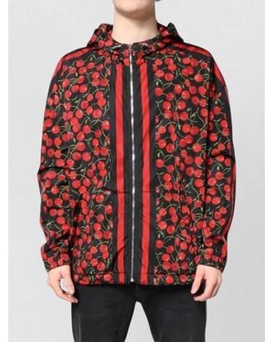 Dolce & Gabbana Cherry Print Hooded Jacket - Red