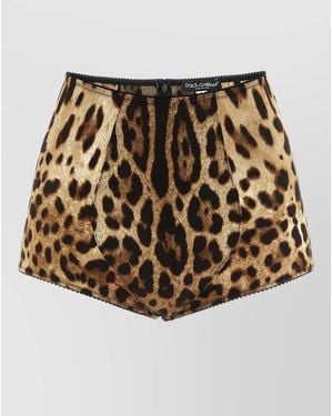 Dolce & Gabbana Leo High Waist Culottes Leopard Motif - Natural