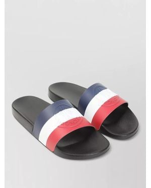 Moncler Basile Sandals Tricolor Logo Strap Outsole - Gray