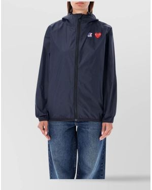 COMME DES GARÇONS PLAY Zip Hoodie Embroidered Detail - Blue