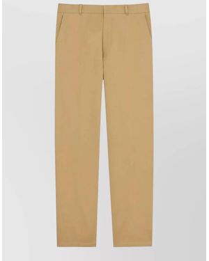 Saint Laurent Cotton Gabardine Chino Trousers Belt Loops - Natural