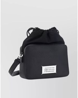 Maison Margiela 5Ac Medium Leather Panelled Shoulder Bag - Black