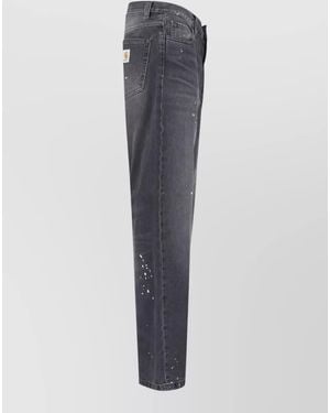 Carhartt Denim Trousers Straight Fit Belt Loops Pockets - Blue