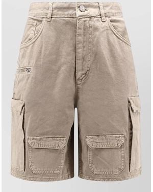 Represent Cotton Bermuda Cargo Shorts Five Pocket - Natural