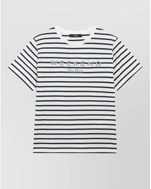 Weekend by Maxmara Striped Cotton T-Shirt - Grey