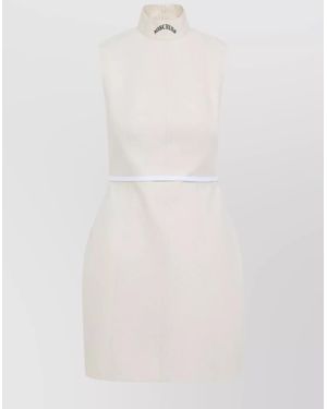 Moschino Tailored Knee-Length Sleeveless Dress High Neck - White
