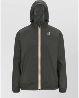 K-Way Claude Hooded Jacket Packable Design - Black