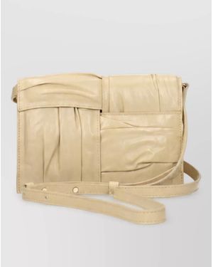 Bottega Veneta Cassette Leather Cross-Body Bag - Natural