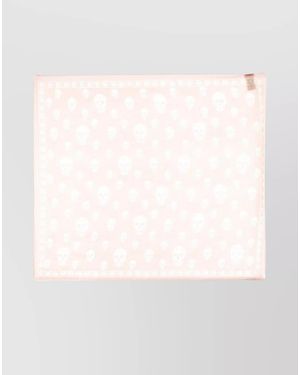 McQueen Silk Skull Scarf - White