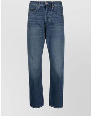 Ralph Lauren High-Waisted Cropped Leg Denim Pants - Blue