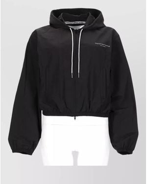 Alexander Wang Hooded Jacket Logo Detail - Black